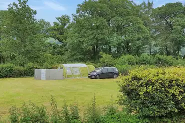 Non electric grass tent pitches surrounded by trees