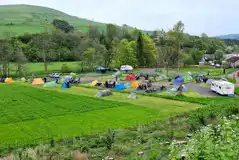 Site overview of grass and hardstanding pitches