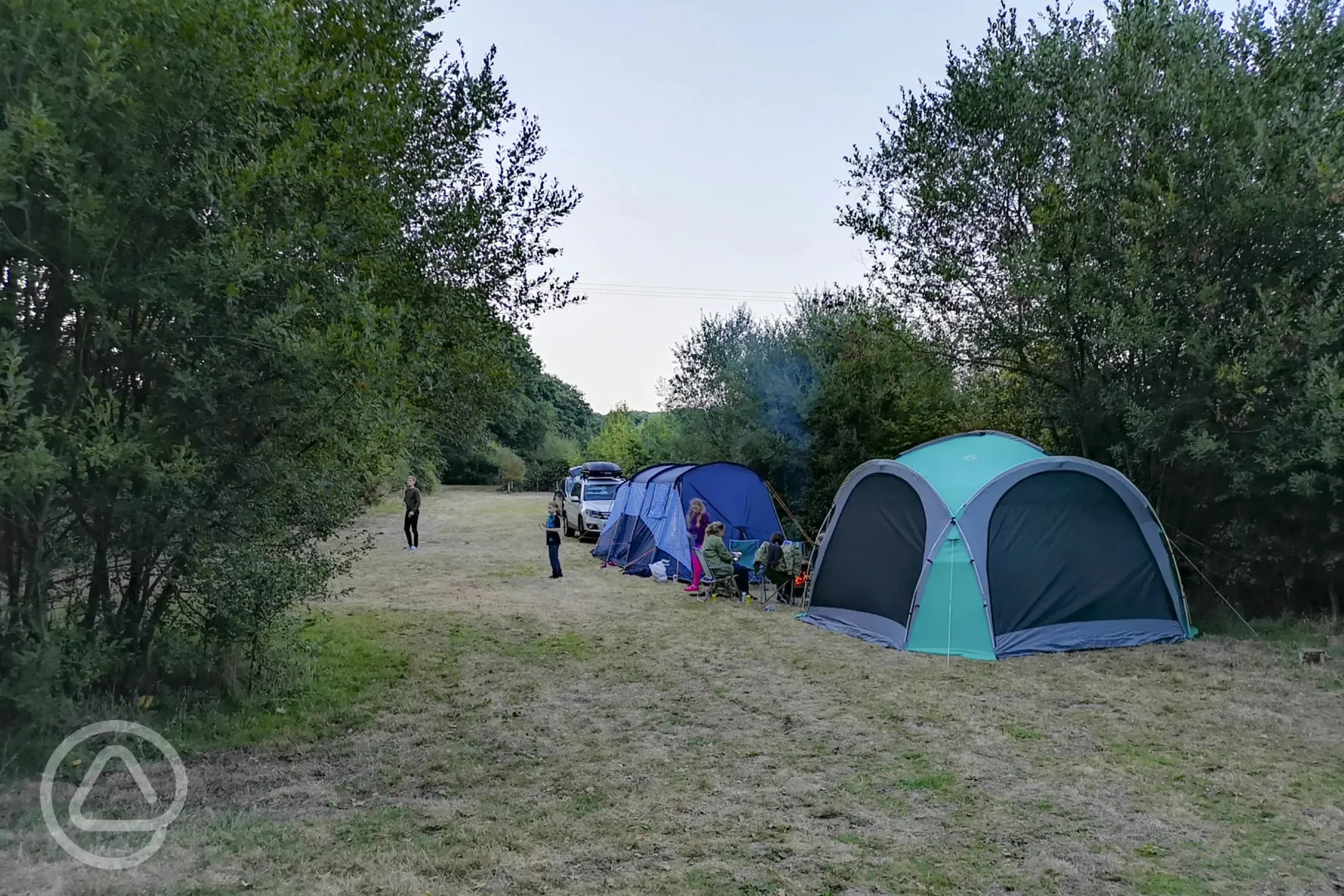 Camping pitches at Camp Wight