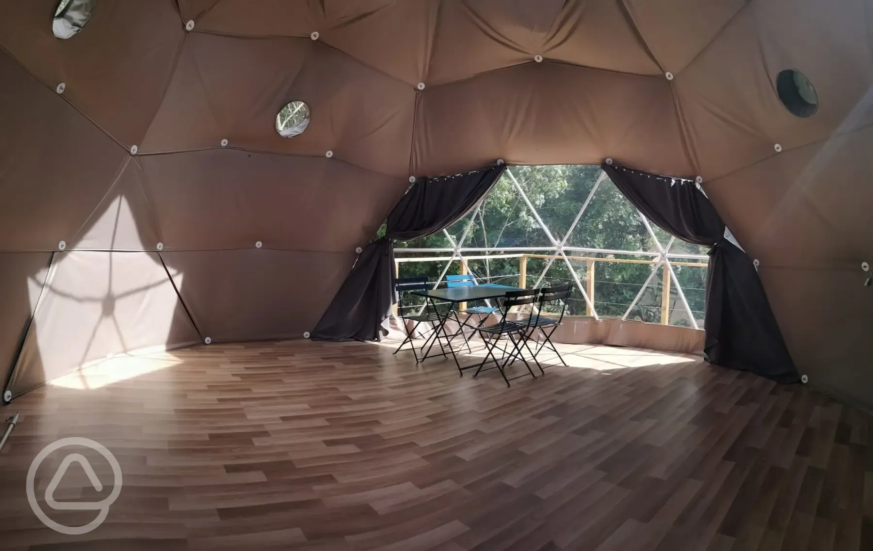 Interior Oak Geodesic Dome