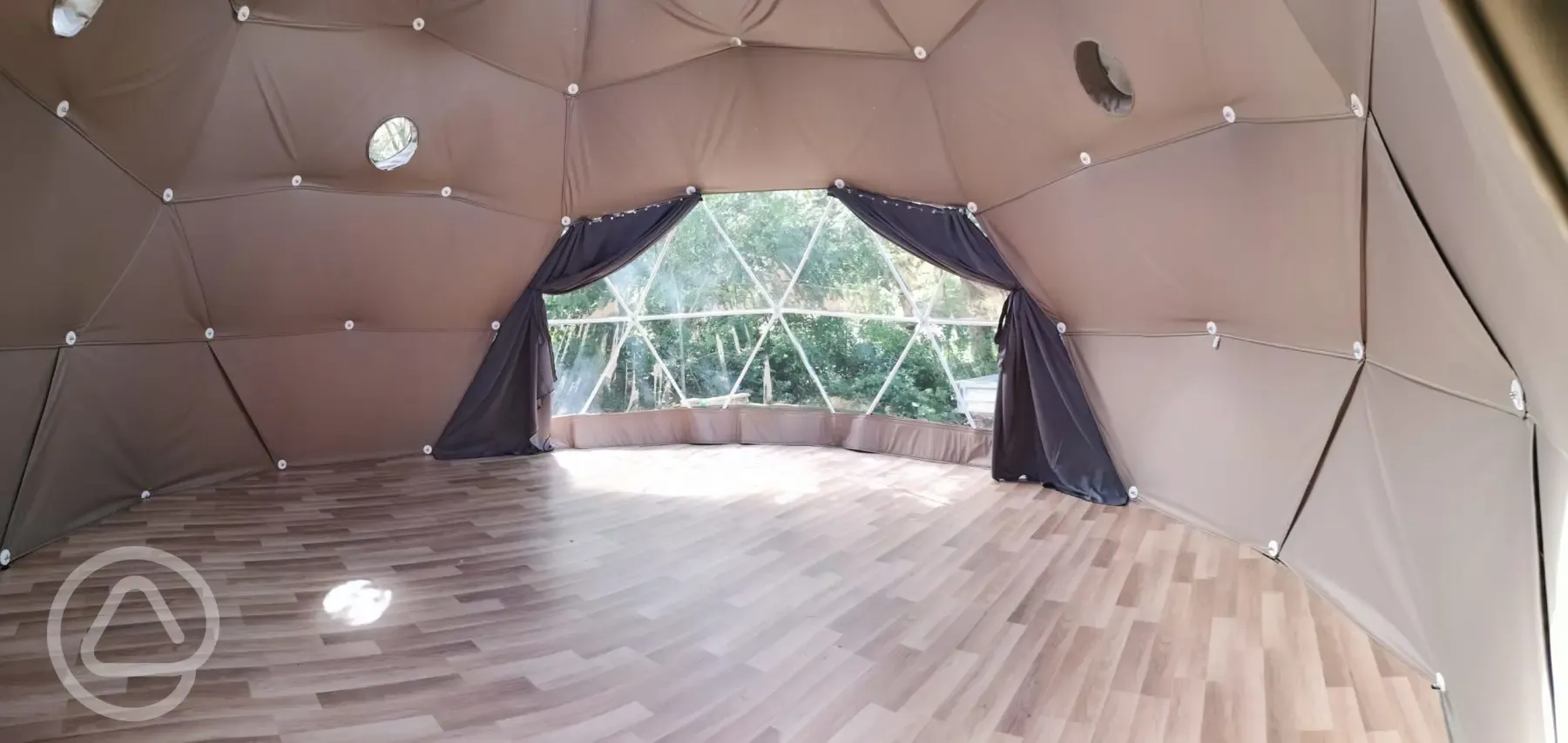Interior of Oak Geodesic Dome