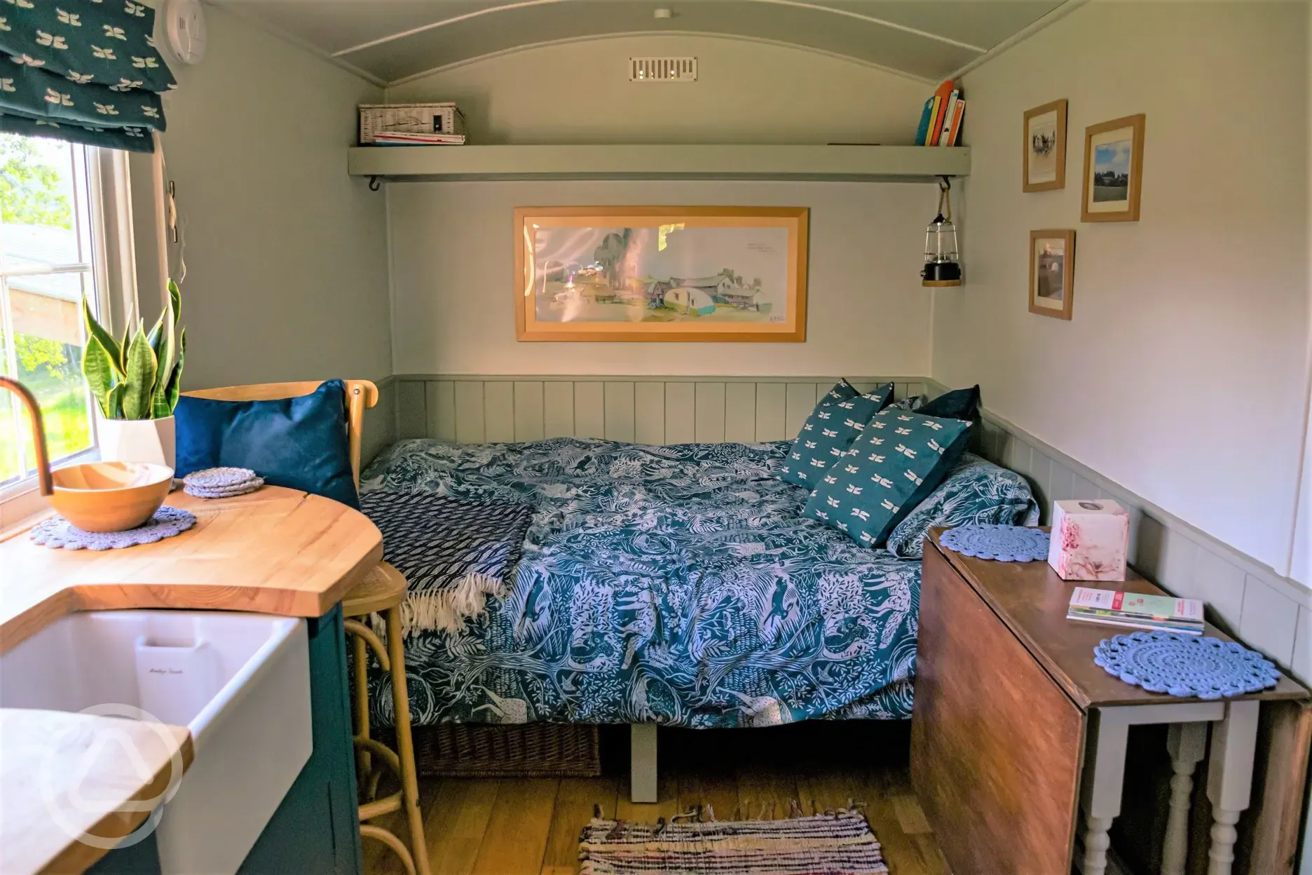 Shepherd's hut interior