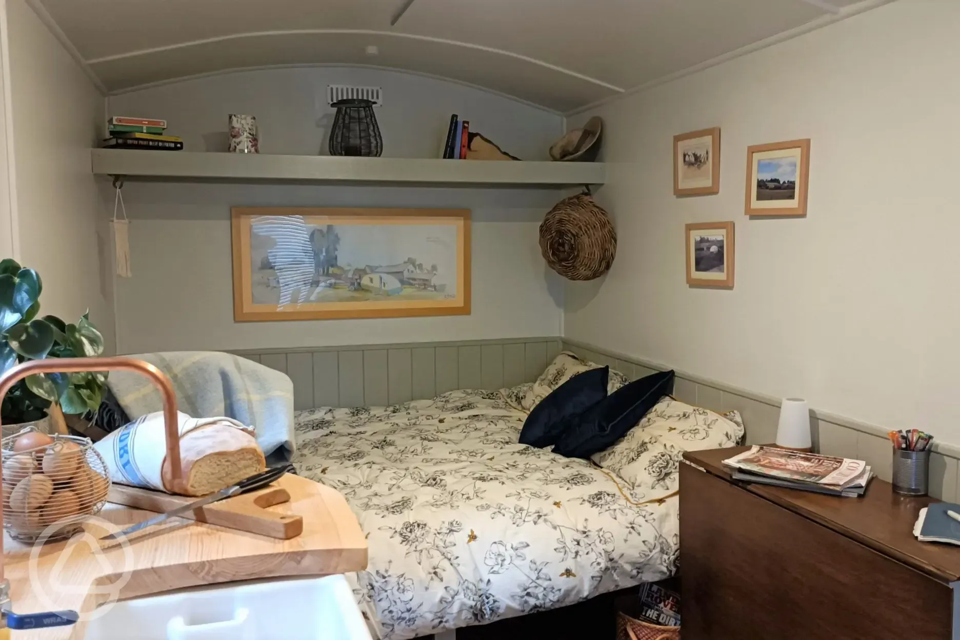 Shepherd's hut interior