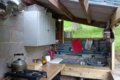 Camp kitchen for bell tent guests