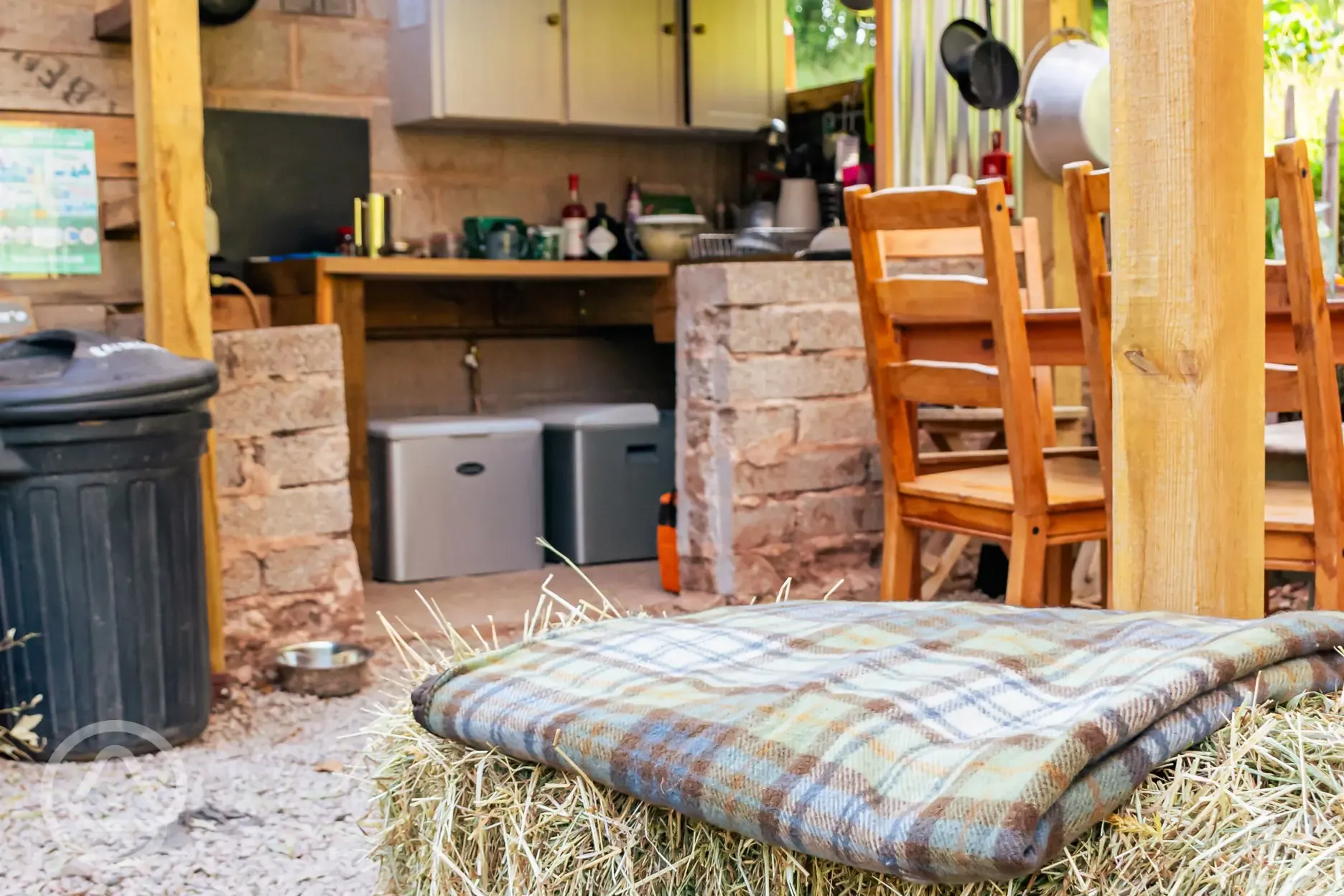 Camp kitchen for bell tent guests