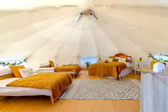 Bell tent interior at Beachside Glamping Dale (bedding provided) Bell tent interior at Beachside Glamping Dale (bedding provided)