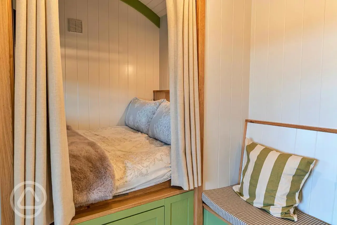 Shepherd's hut bedroom