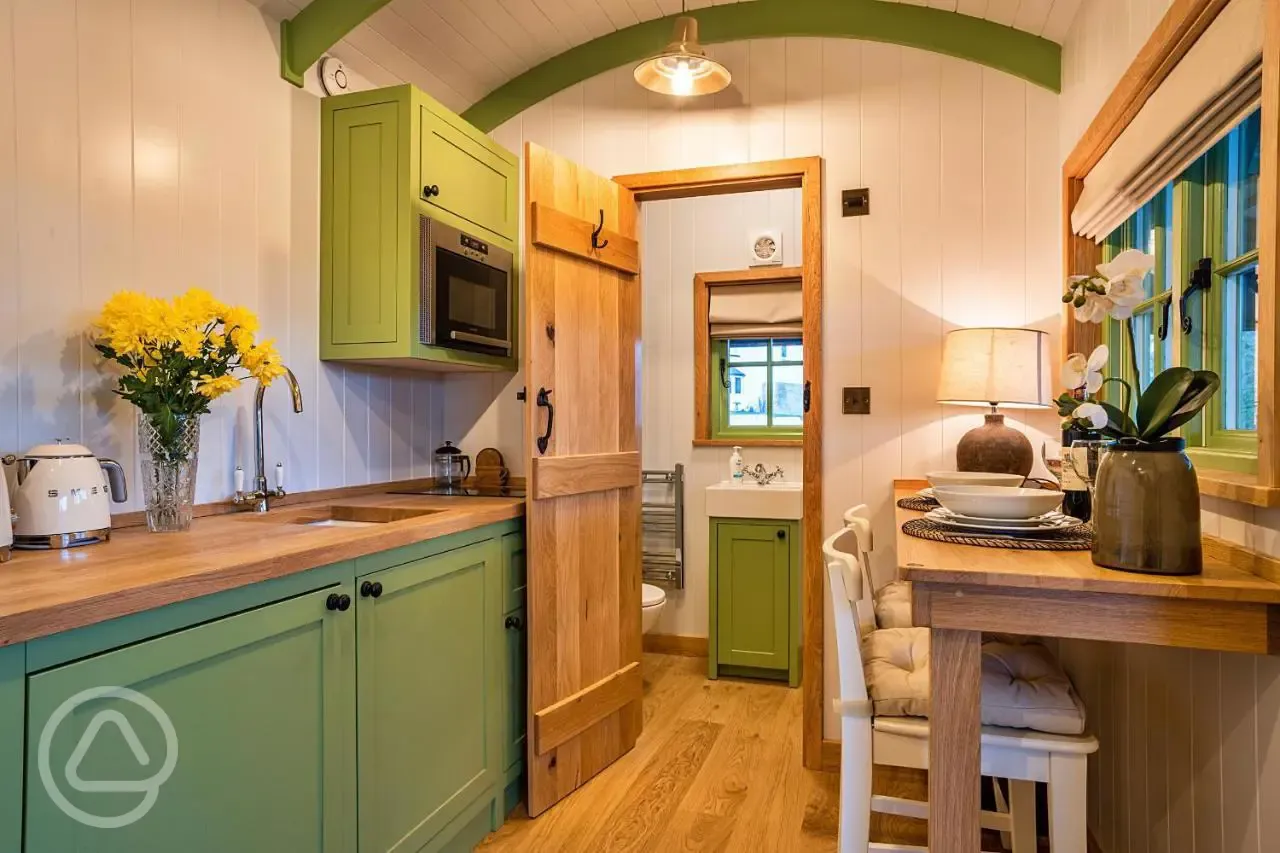 Shepherd's hut interior