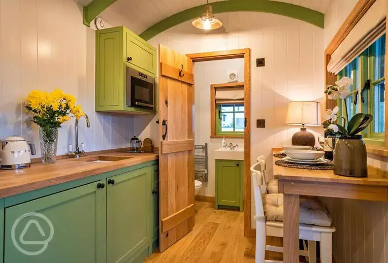 Shepherd's hut interior