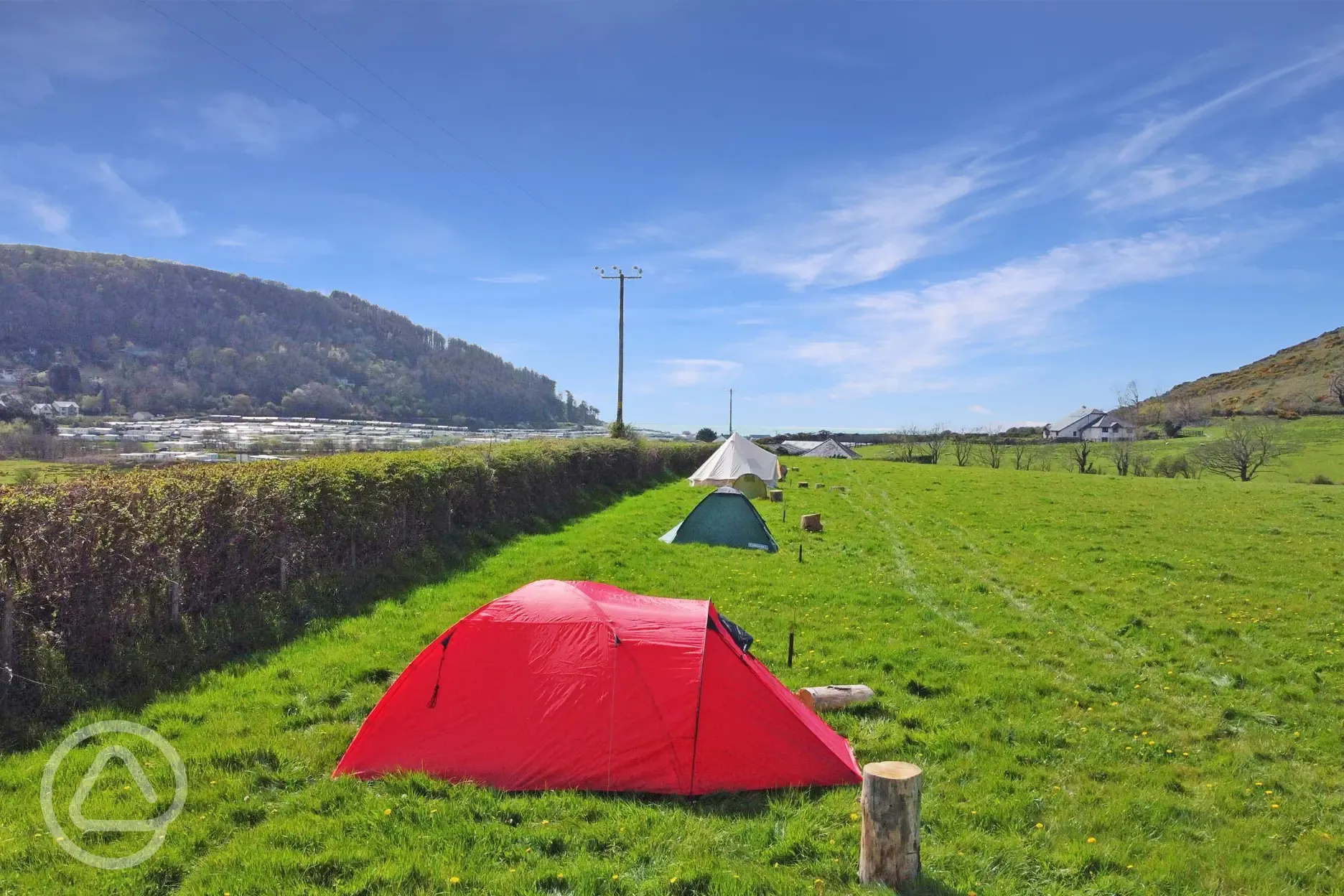 Camping field with non electric grass pitches