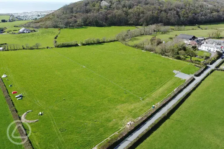 Aerial of Nantcellan Barns