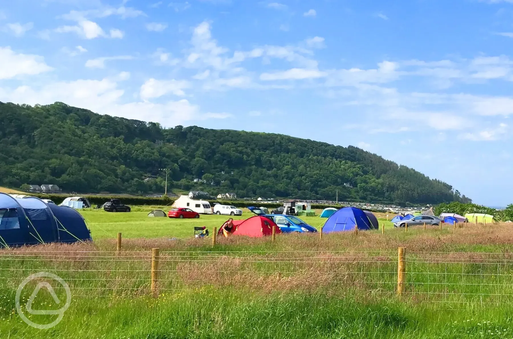 Camping field with non electric grass pitches
