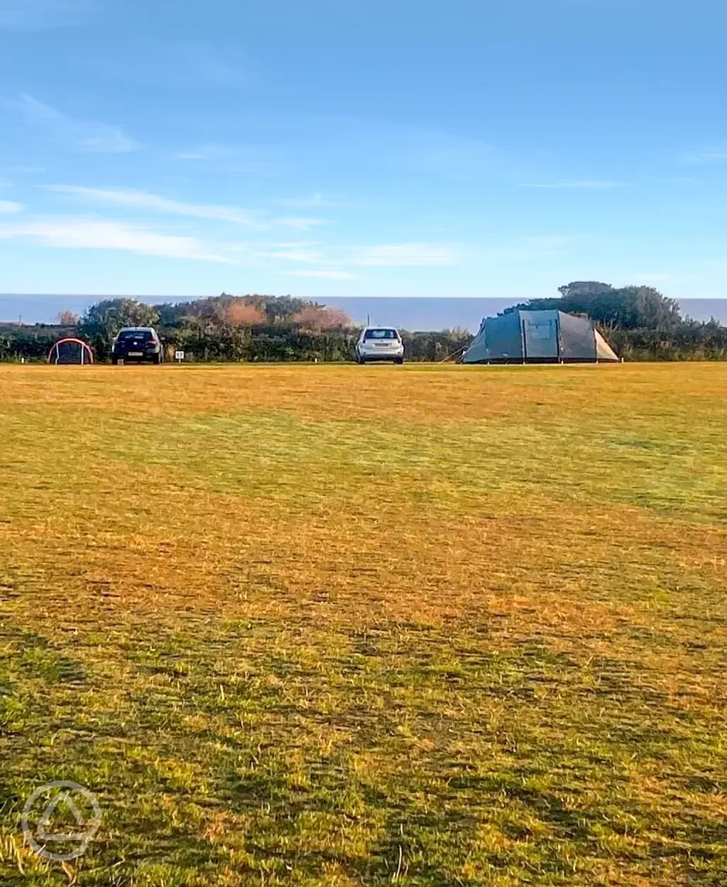 Non electric grass pitches and sea views