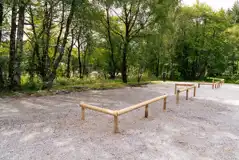 Electric hardstanding pitches with wooden marked boundaries