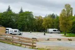 Electric hardstanding pitches with wooden marked pitch boundaries