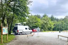 Electric hardstanding pitches with wooden marked pitch boundaries