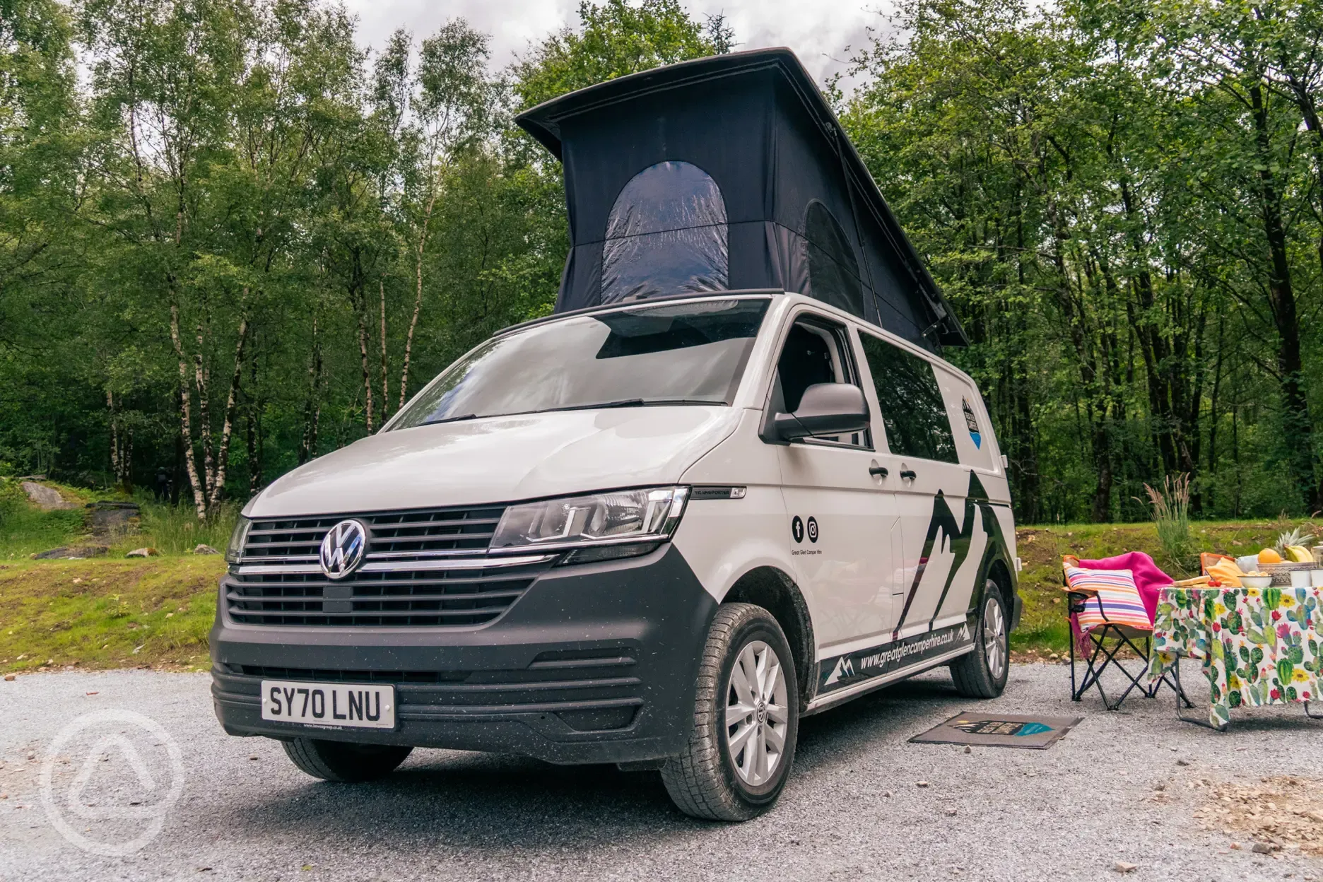 Electric hardstanding pitches with 16 amp hook ups