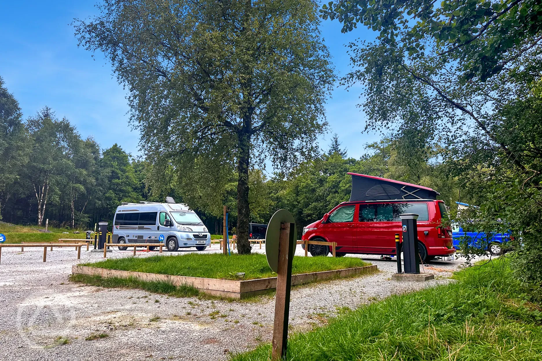 Electric hardstanding pitches with 16 amp hook ups