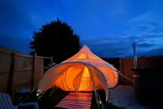 Stargazer bell tent at night