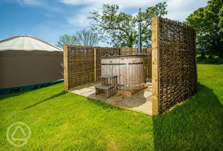 Yurt private hot tub