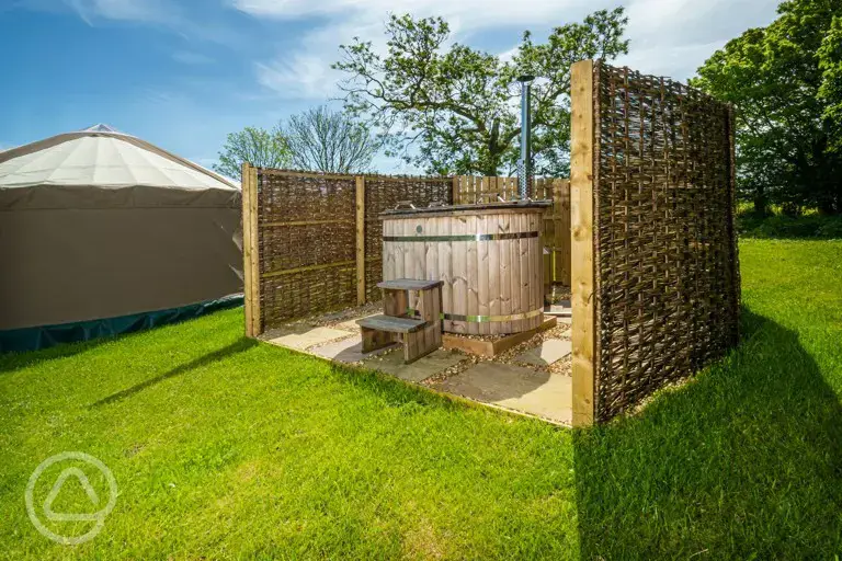Yurt private hot tub