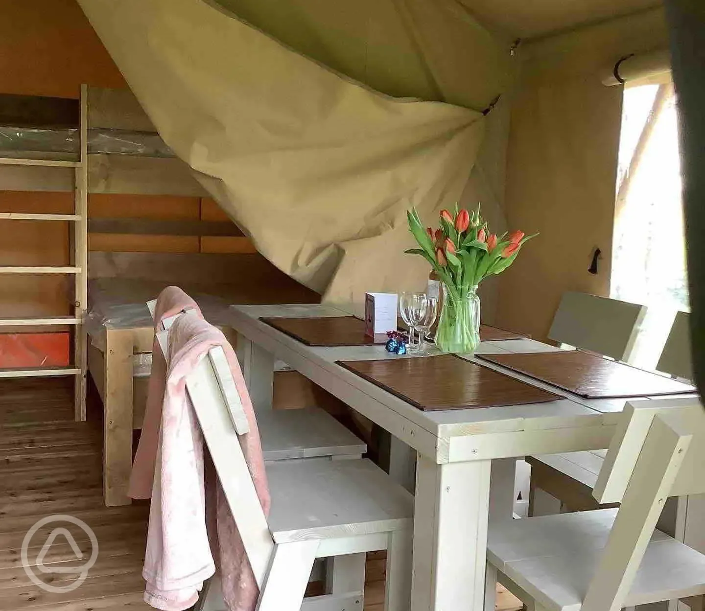 Safari tent lodge dining table
