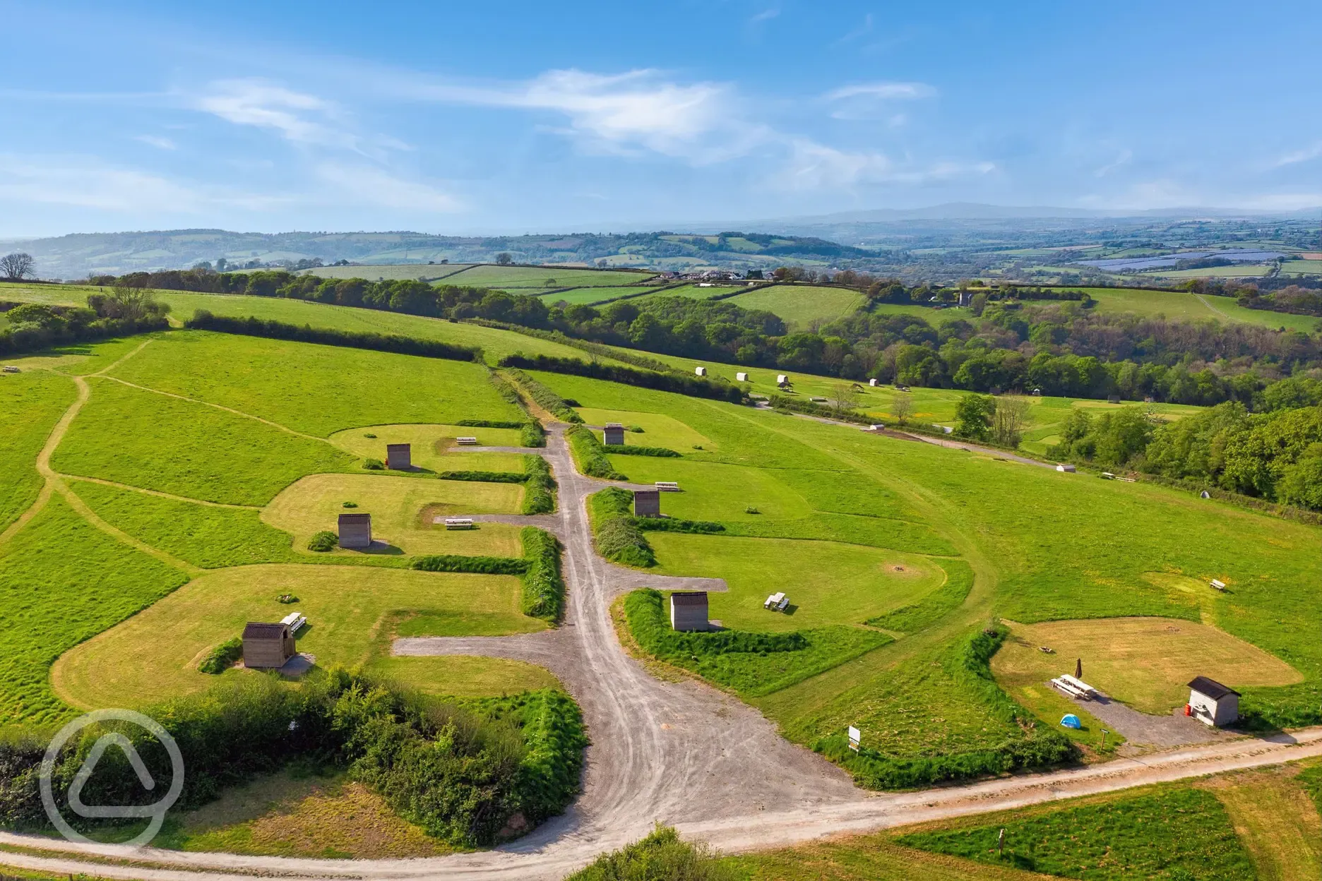 Aerial view of the campsite