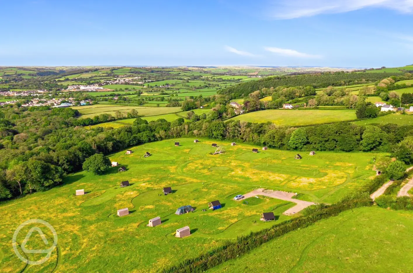 Aerial view of the campsite