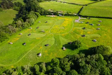 Aerial view of the campsite