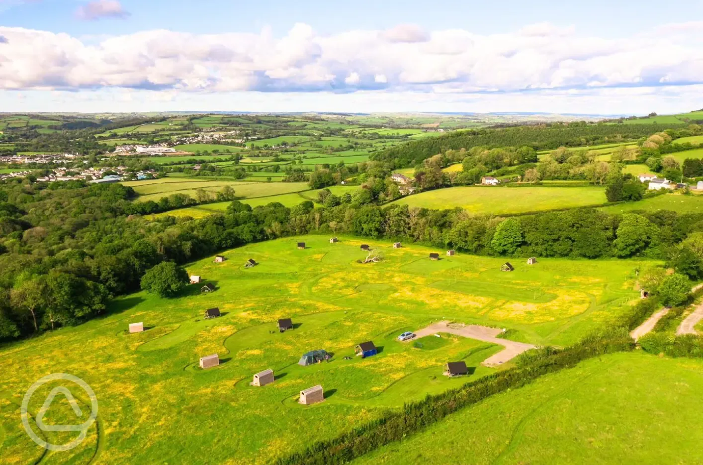 Aerial view of the campsite