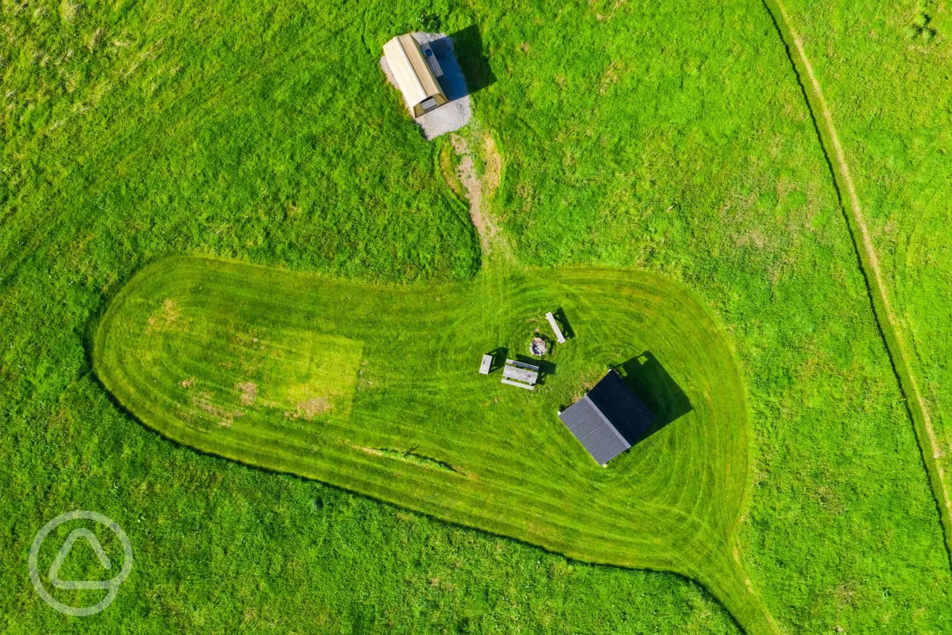 Bird's eye view of the ensuite grass pitches