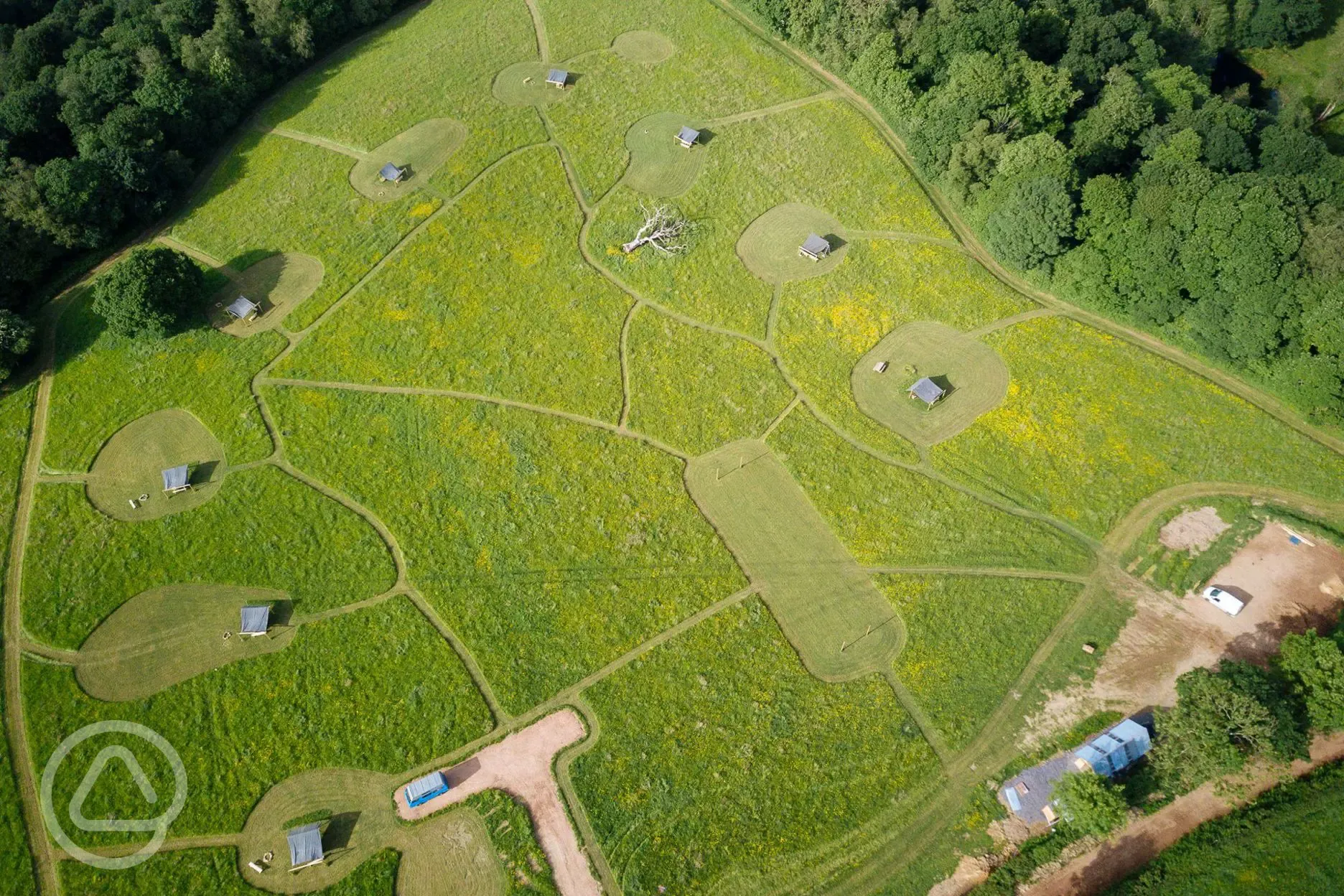 Bird's eye view of the campsite