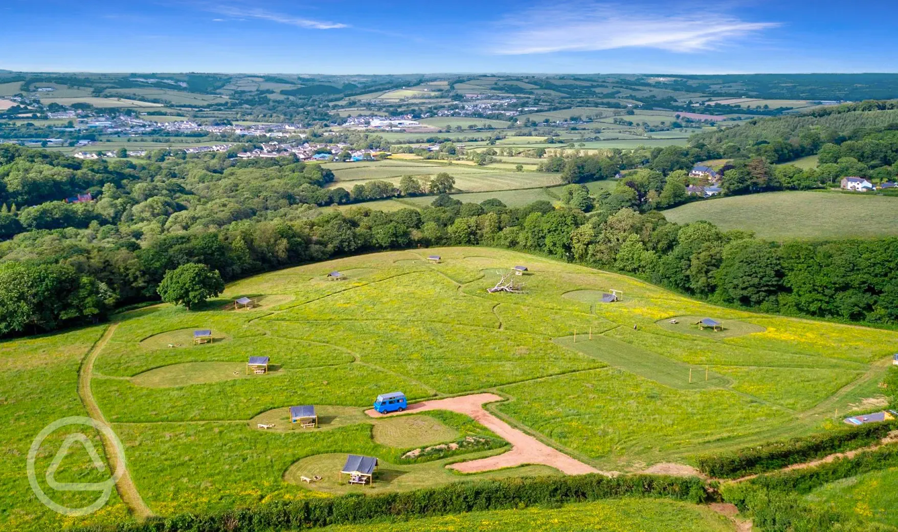 Aerial view of the campsite