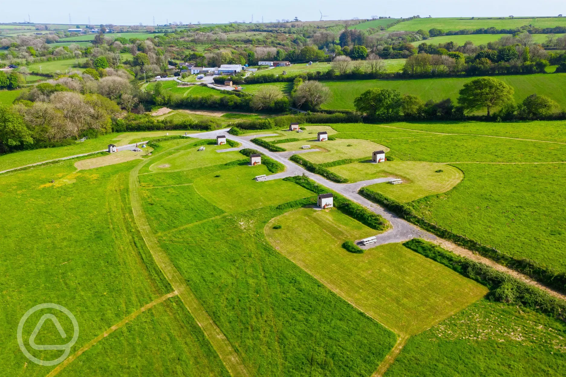 Aerial view of the campsite