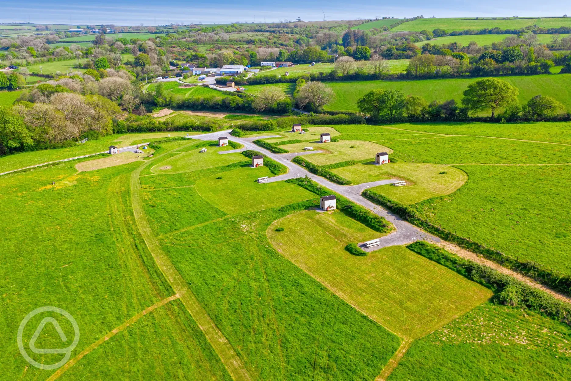 Aerial view of the campsite