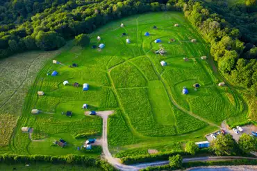 Bird's eye view of Cowpots Camping with ensuite pitches