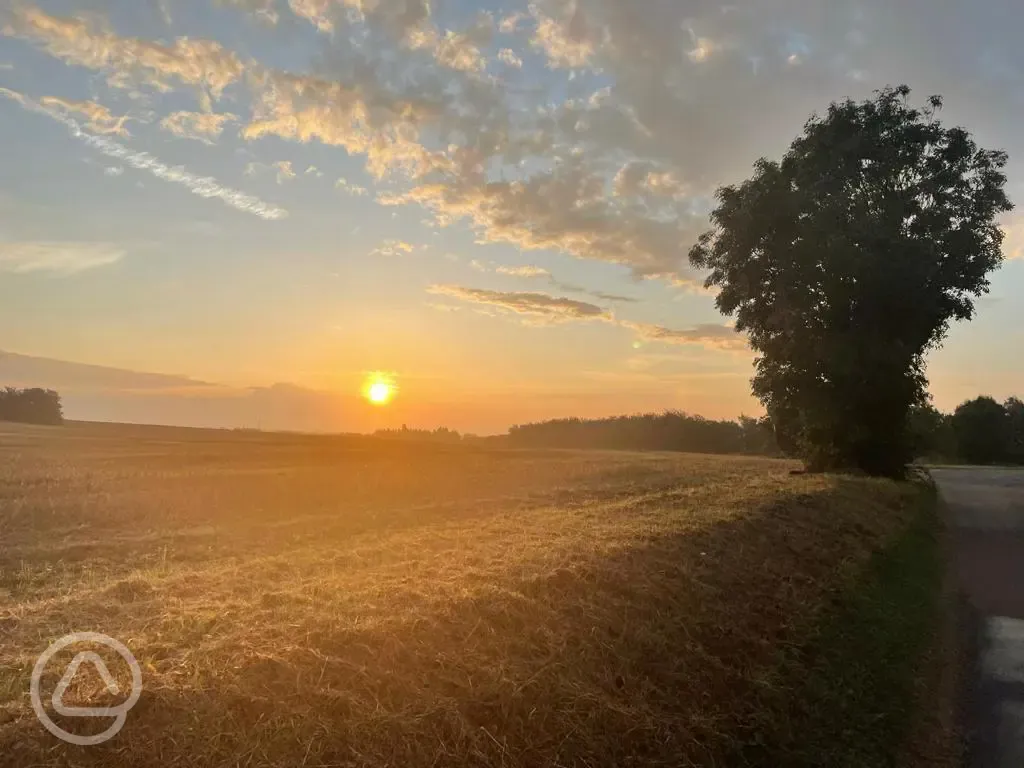 Sunset over the site