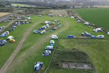 Aerial view of non electric grass pitches