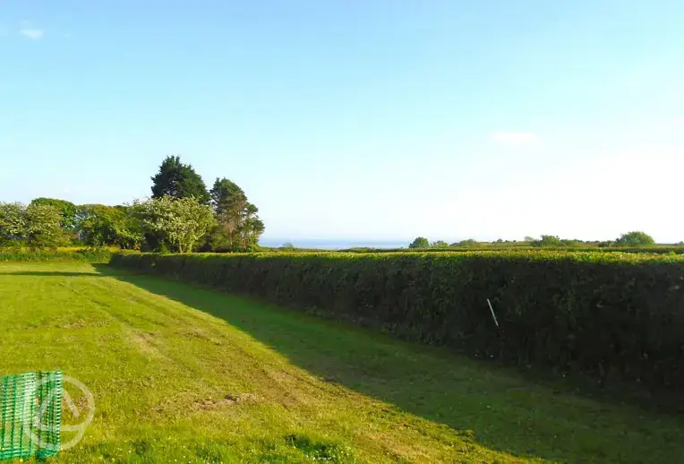 Non electric grass motorhome pitches with sea views