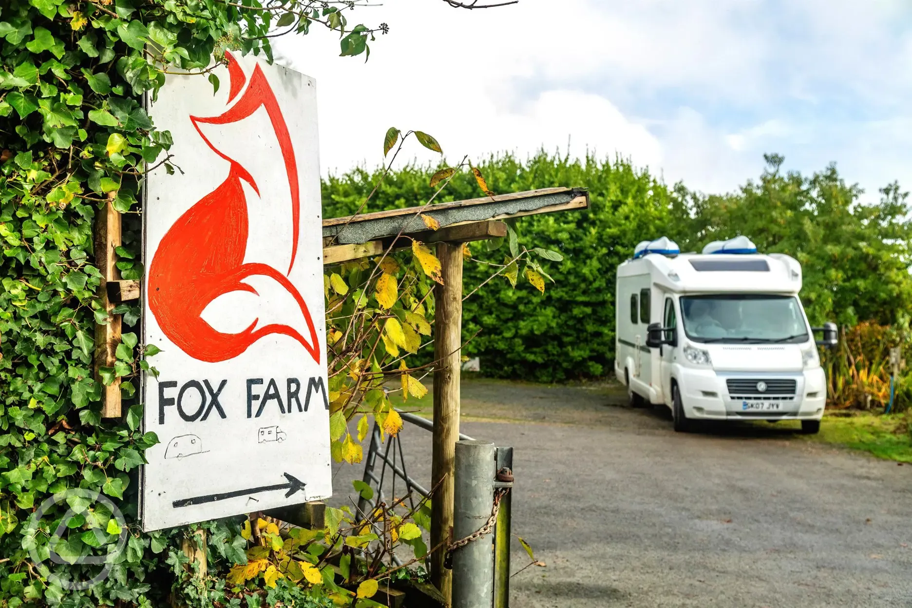 Fully serviced hardstanding pitches at Fox Farm with a 10 amp electric hook up