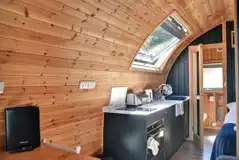 Glamping pod with hot tub kitchenette Glamping pod with hot tub kitchenette