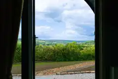 The view from inside the glamping pods