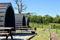 Glamping pod with hot tub exterior Glamping pod with hot tub exterior