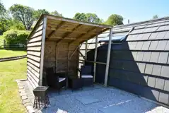 Glamping pod outdoor seating Glamping pod outdoor seating