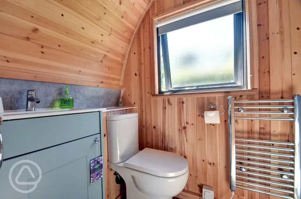 Glamping pod bathroom