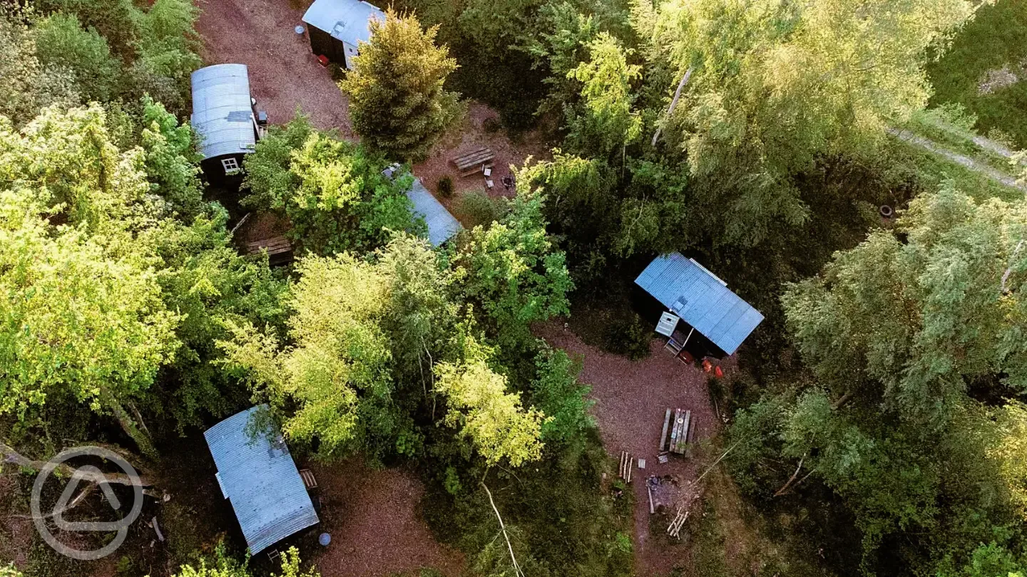 Aerial of the shepherd's huts