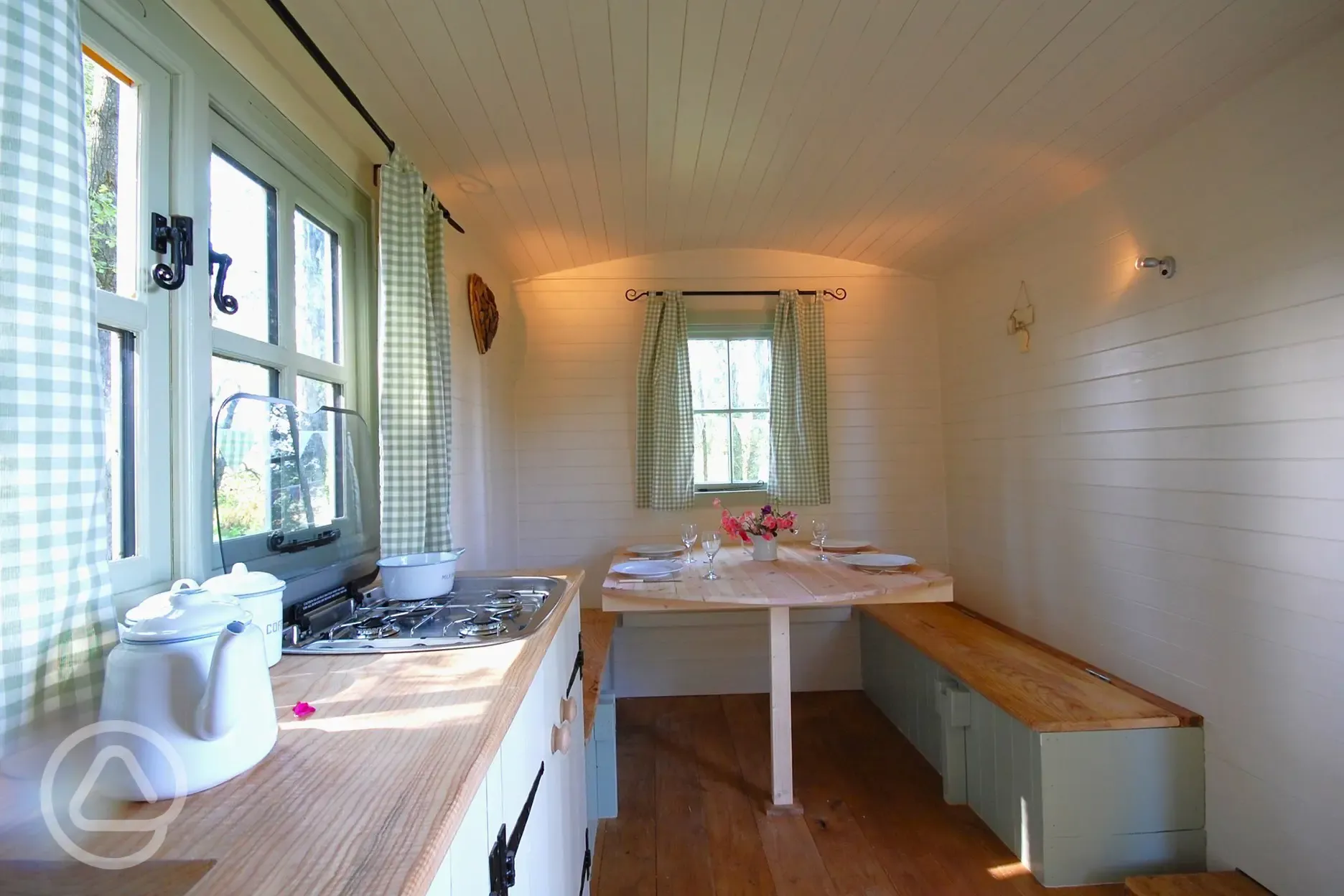 Shepherd's hut interior 