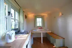 Shepherd's hut interior 