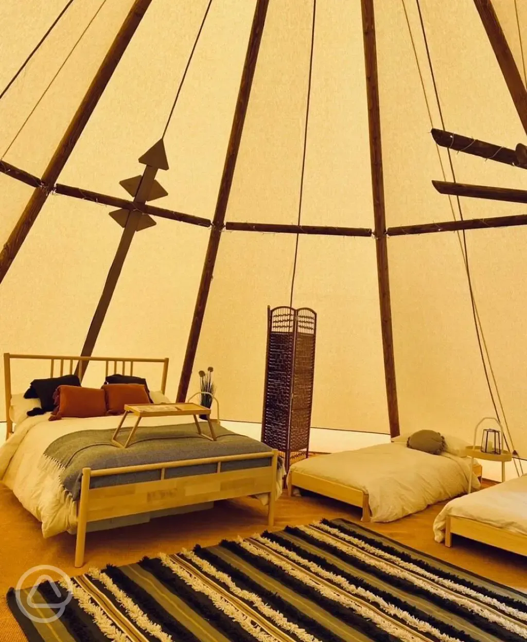 Inside larger tipis