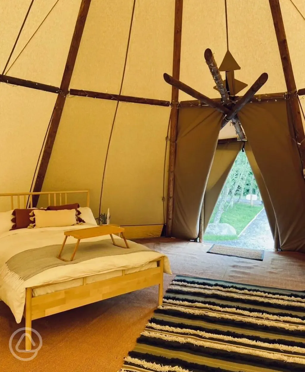 Inside smaller tipis